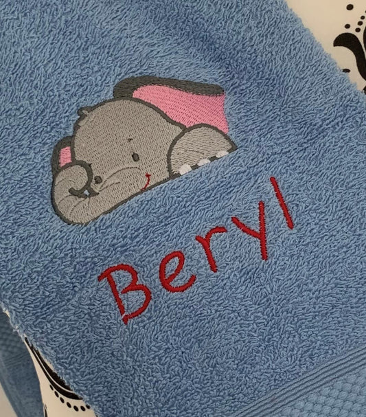 Elephant - Kids Large Fleece Blanket - Personalised - Cool Beans Embroidery & Personalisation