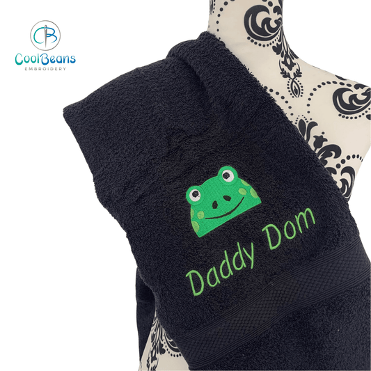 Frog Towels - Personalised - Black