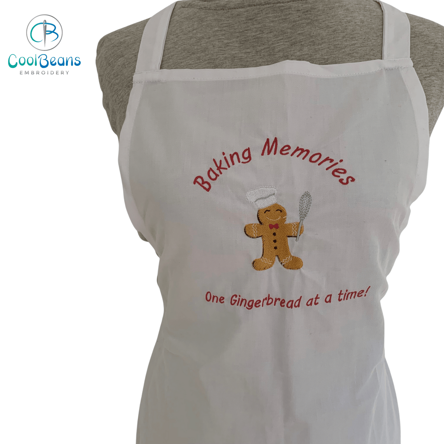 Apron - Gingerbread Man A - Personalised - Cool Beans Embroidery & Personalisation
