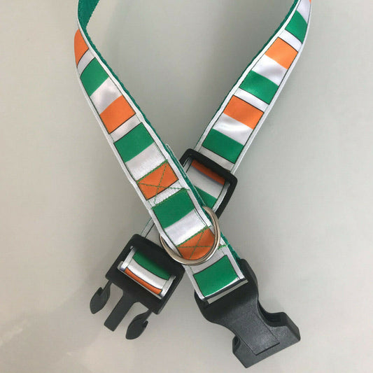 Dog Collar - Ireland Flag - Handcrafted - Personalised - 25mm - Cool Beans Embroidery & Personalisation