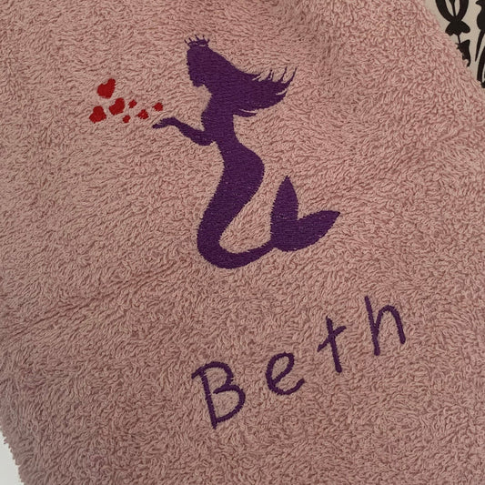 Mermaid Hearts - Kids Large Fleece Blanket - Personalised - Cool Beans Embroidery & Personalisation