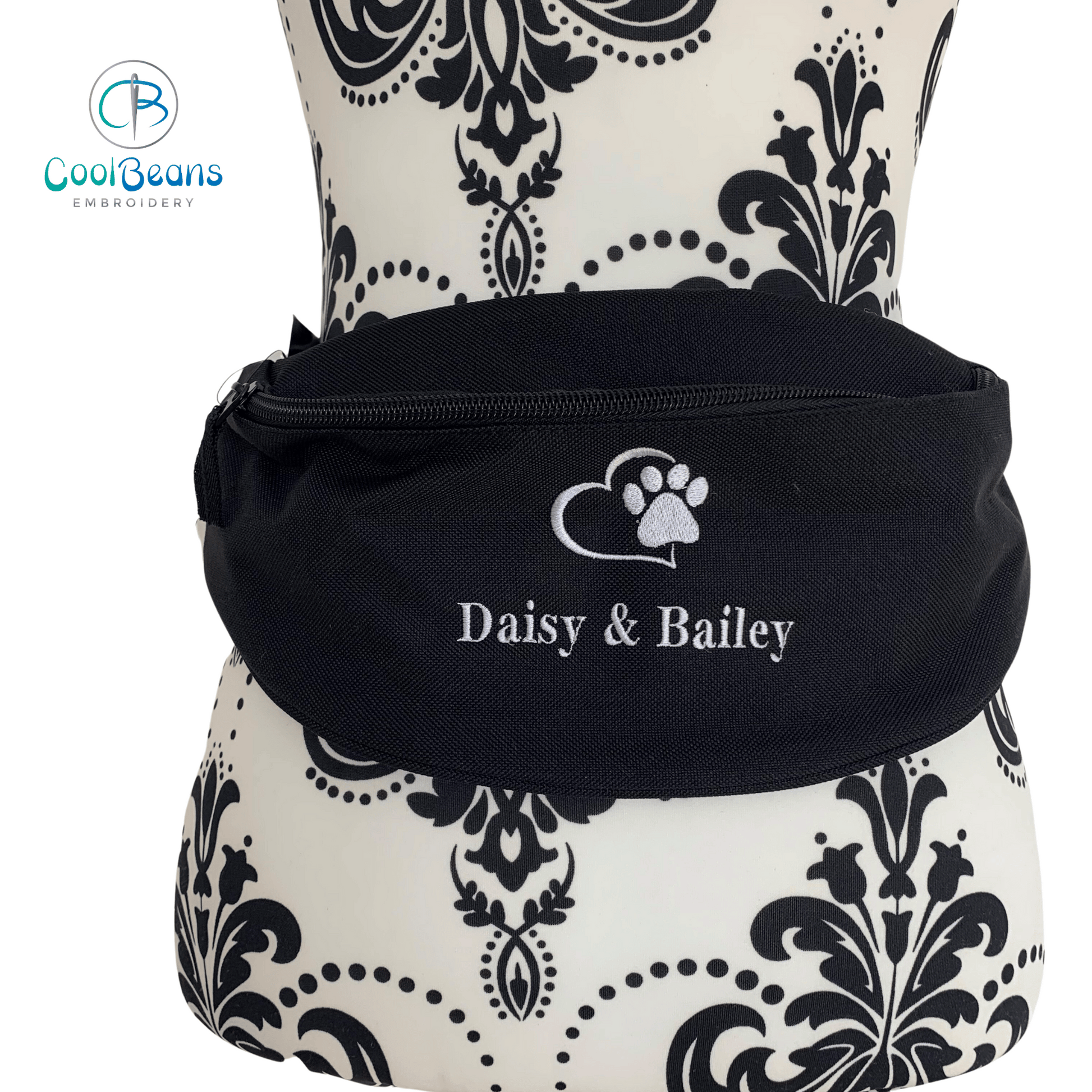 Dog Walking - Heart & Paw Belt Bag / Bumbag - Personalised - Cool Beans Embroidery & Personalisation