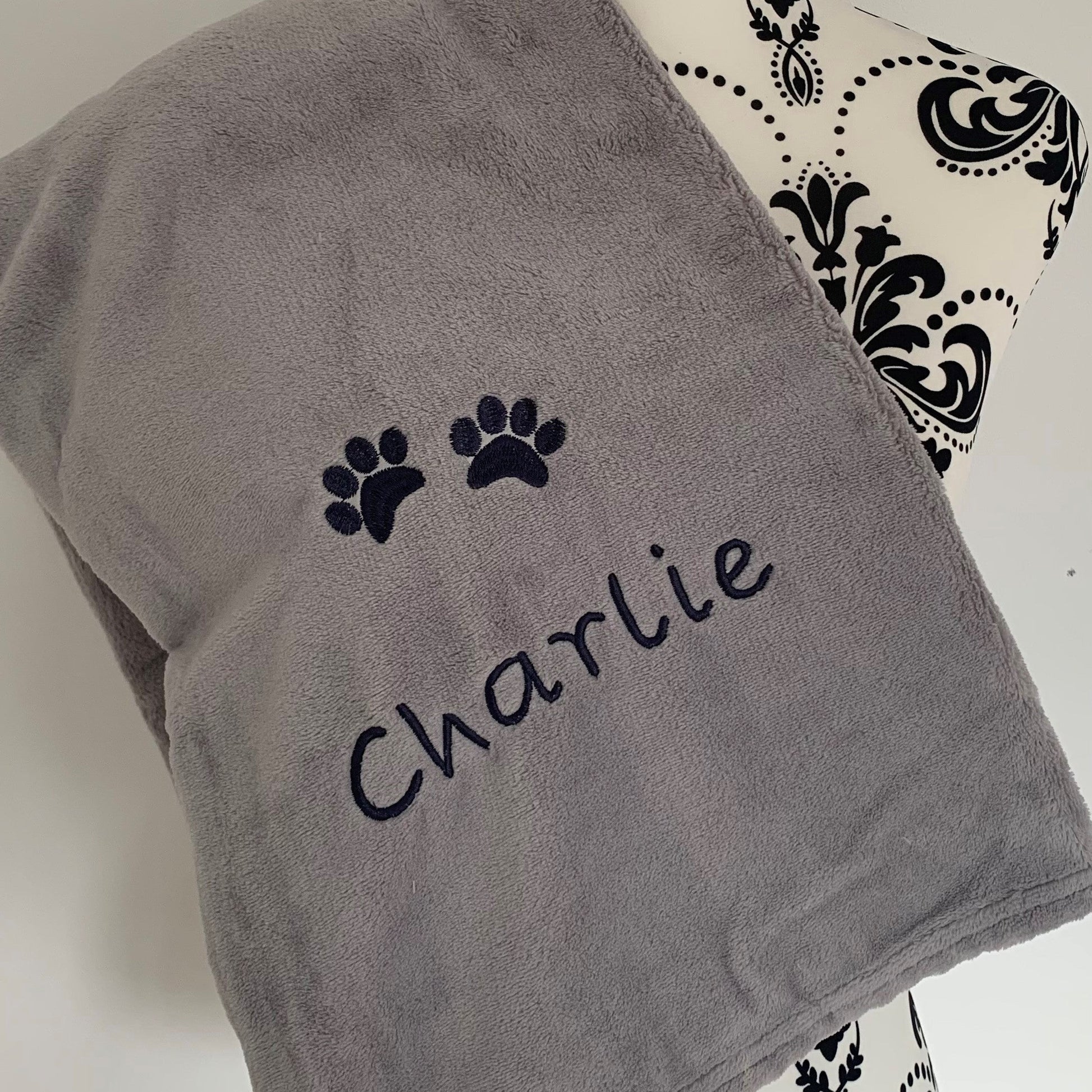 Pet Fleece Blanket - Paw Prints - Personalised - Cool Beans Embroidery & Personalisation