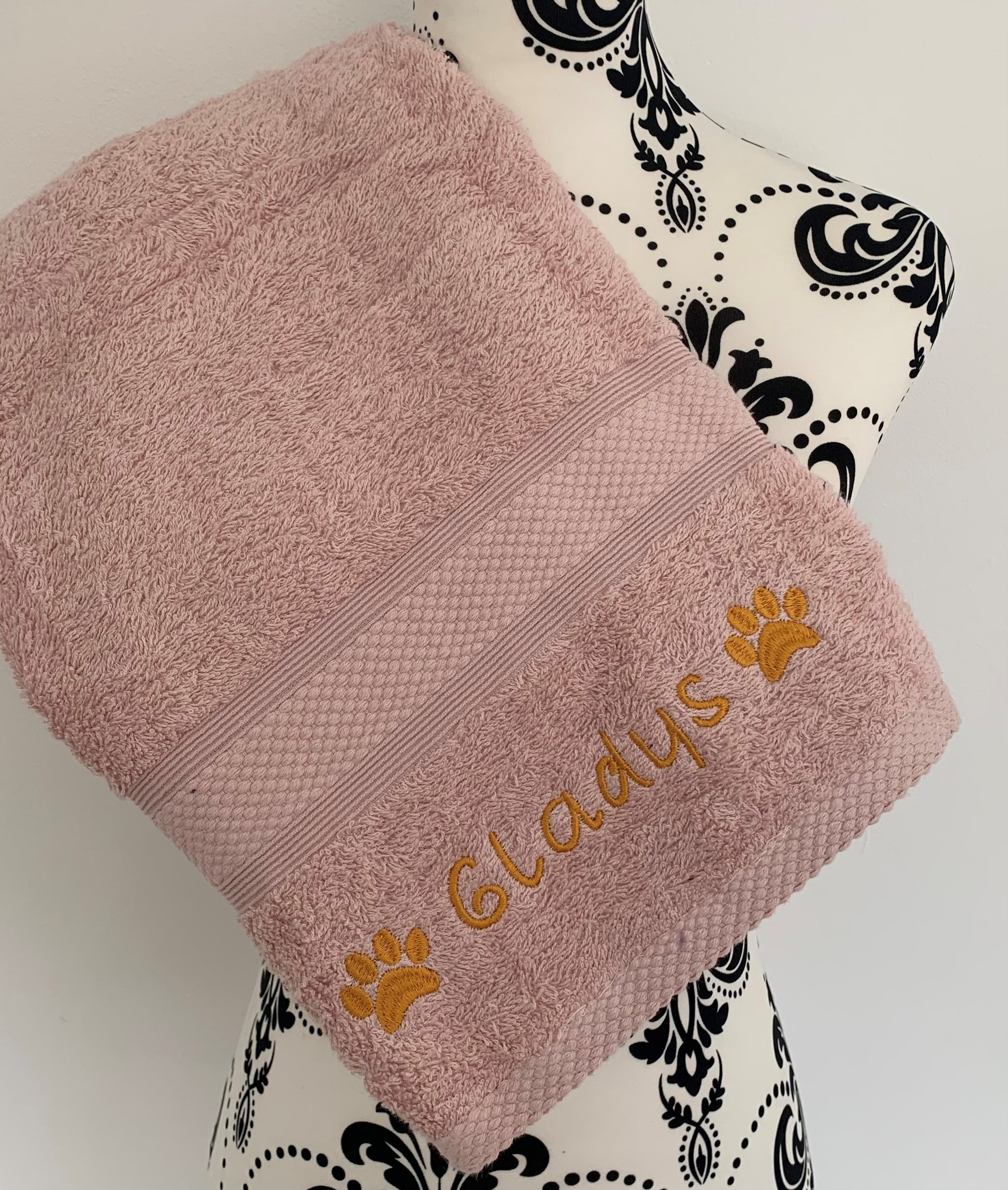 Dog Towels - Paws Side - Personalised - Font C - Cool Beans Embroidery & Personalisation