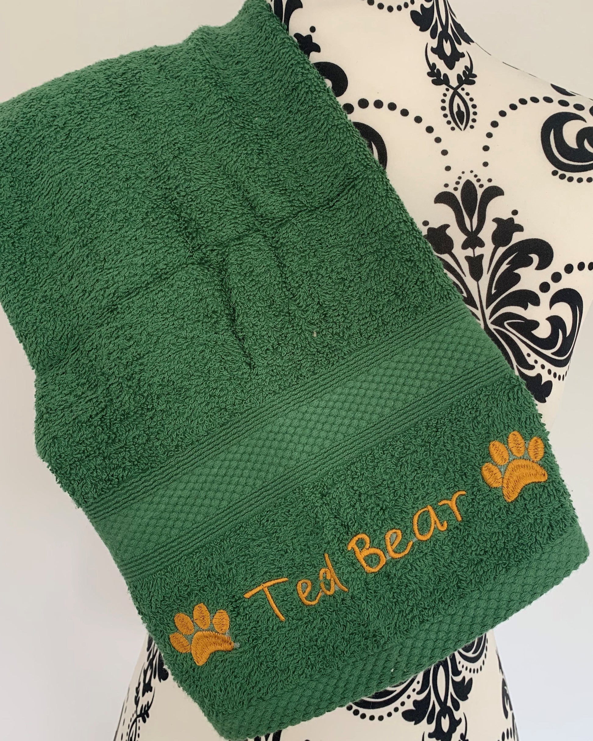 Dog Towels - Paws Side - Personalised - Font C - Cool Beans Embroidery & Personalisation