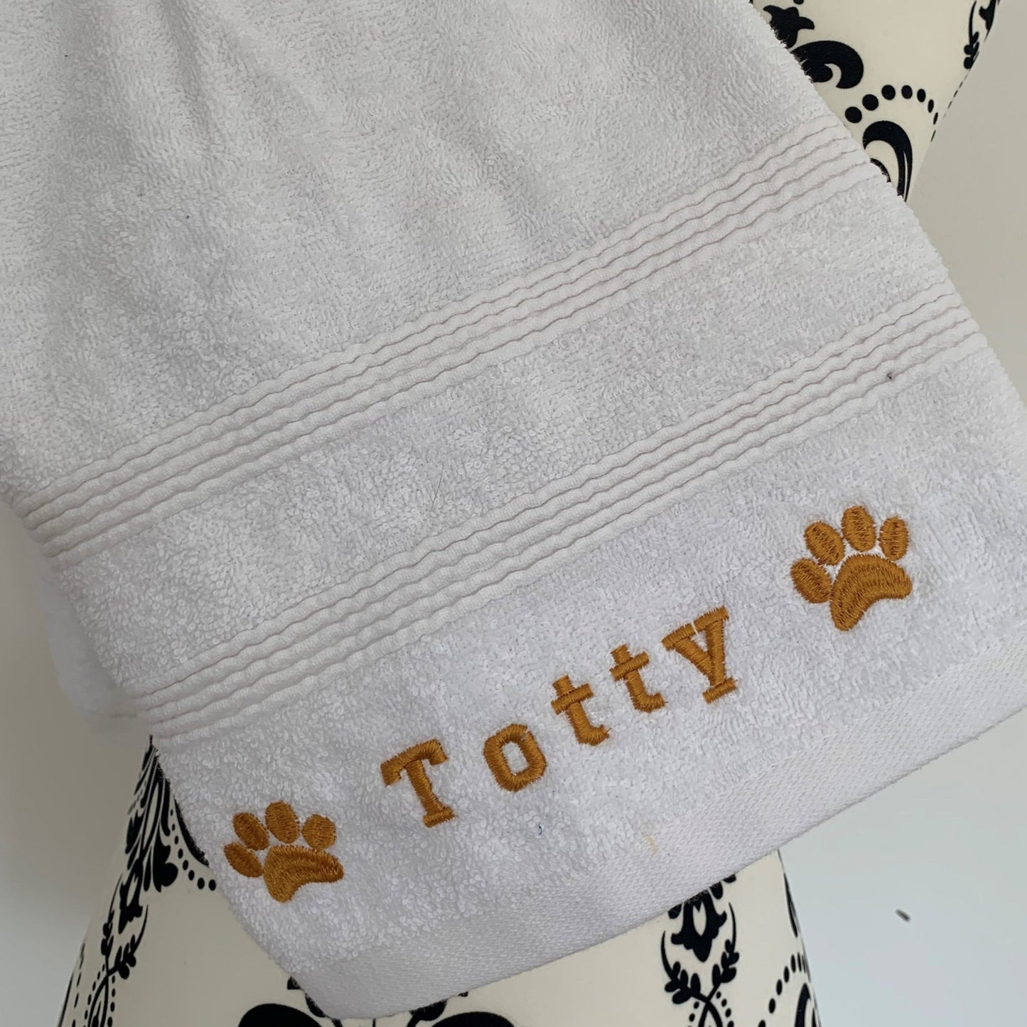 Dog Towels - Paws Side - Personalised - Font A - Cool Beans Embroidery & Personalisation