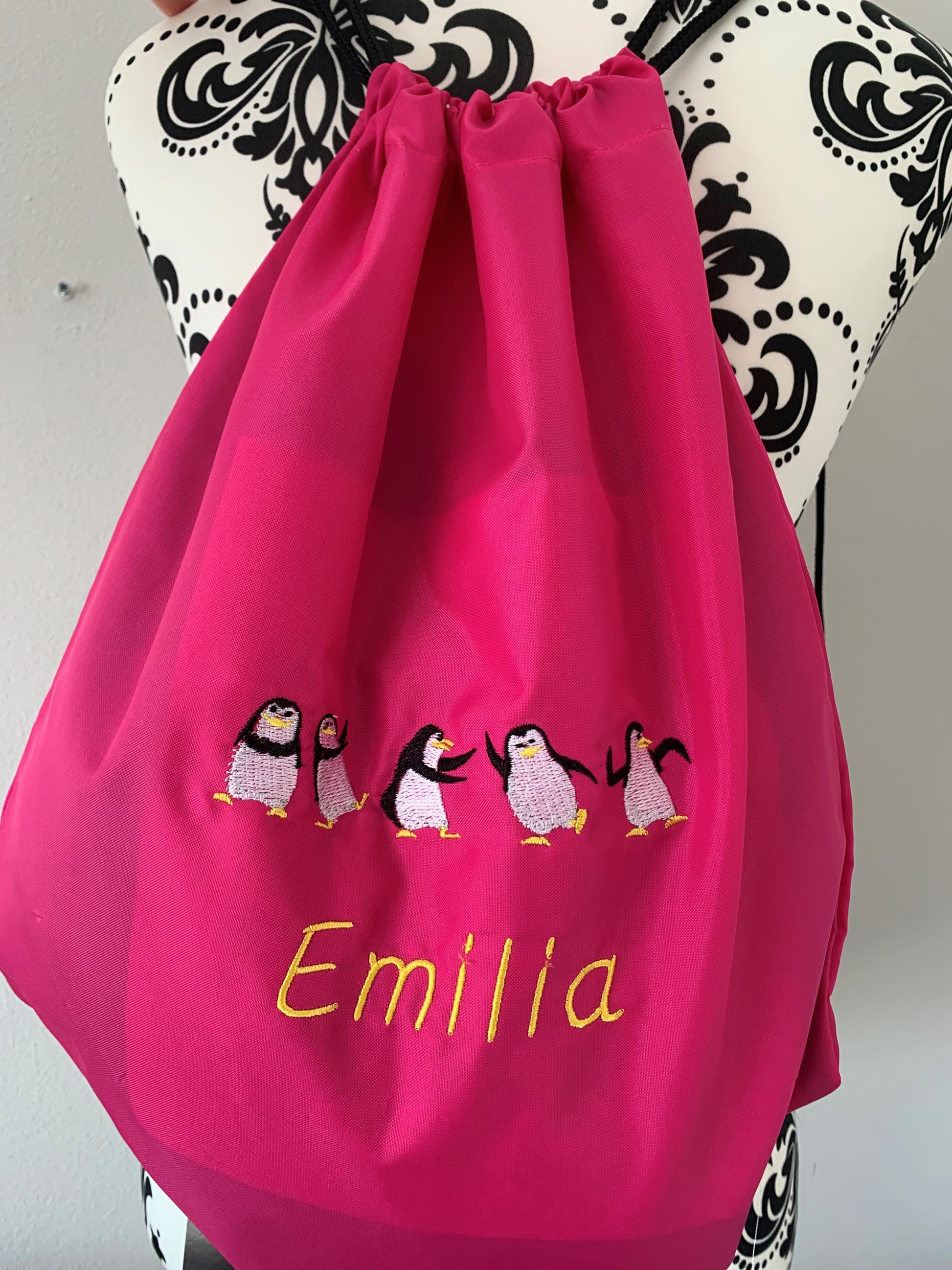 Penguins Dancing Drawstring Gym Bag - Personalised - Cool Beans Embroidery & Personalisation