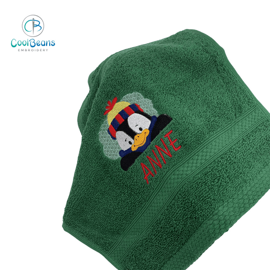 Penguin Towels - Personalised - Cool Beans Embroidery & Personalisation