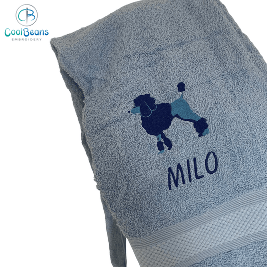 Dog Towels - Poodle - Personalised - Cool Beans Embroidery & Personalisation