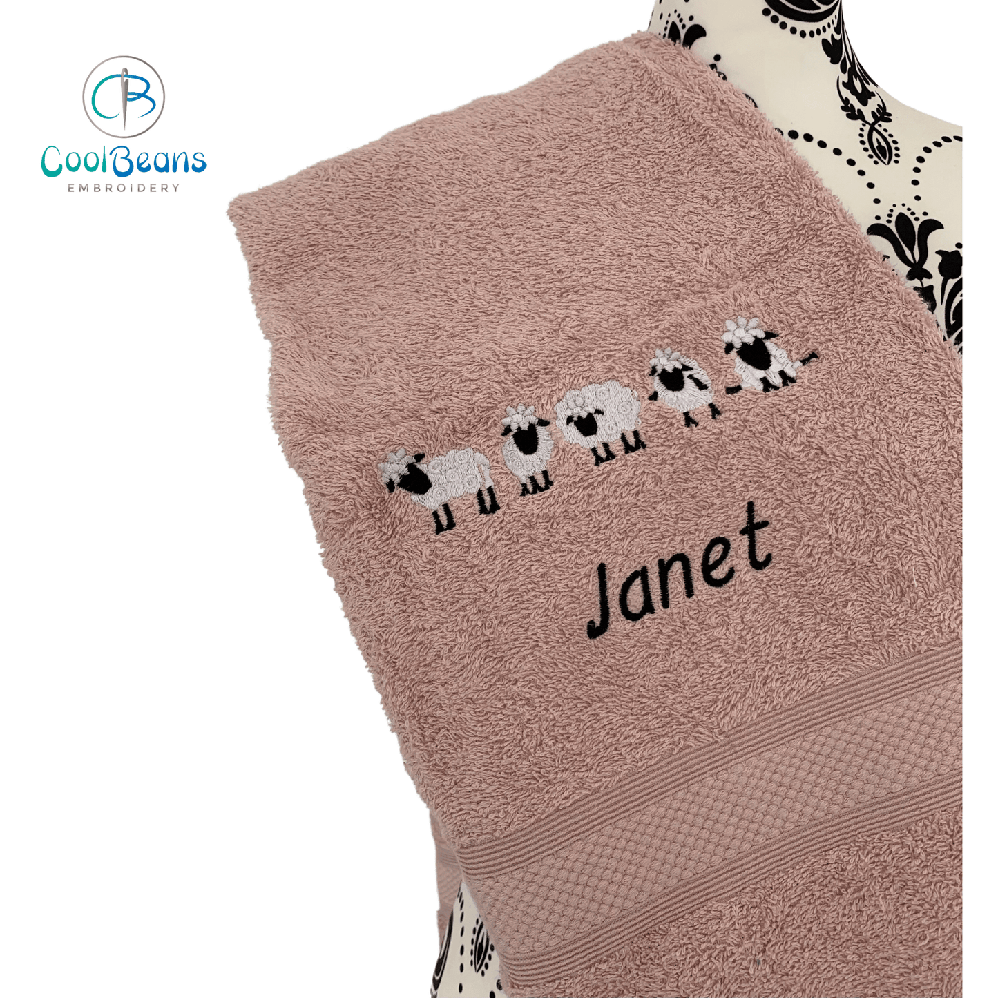 Sheep Towels - Personalised - Cool Beans Embroidery & Personalisation