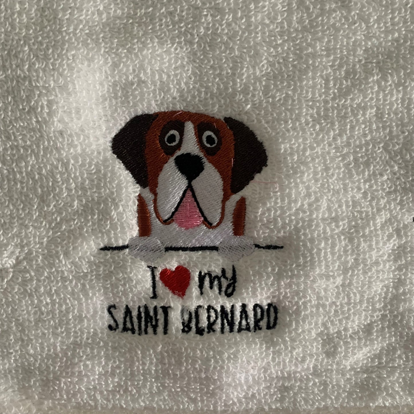 Dog Towels - Saint Bernard - Personalised - Cool Beans Embroidery & Personalisation