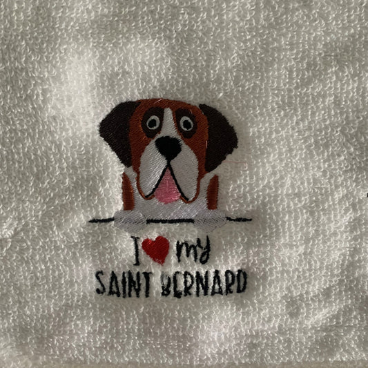 Dog Towels - Saint Bernard - Personalised - Cool Beans Embroidery & Personalisation