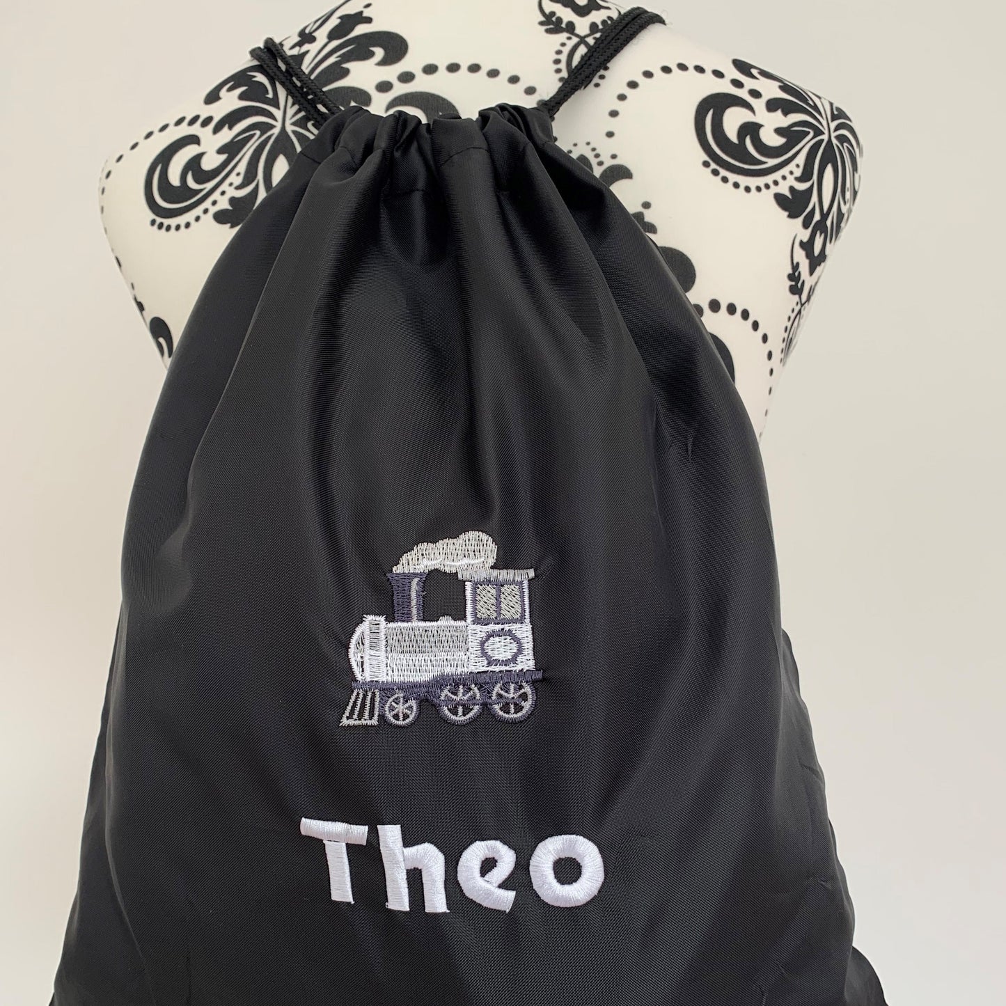 Train Drawstring Gym Bag - Personalised - Cool Beans Embroidery & Personalisation