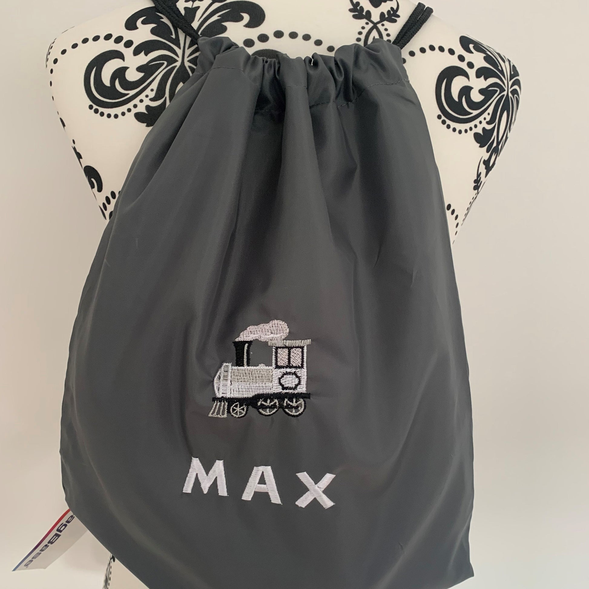 Train Drawstring Gym Bag - Personalised - Cool Beans Embroidery & Personalisation