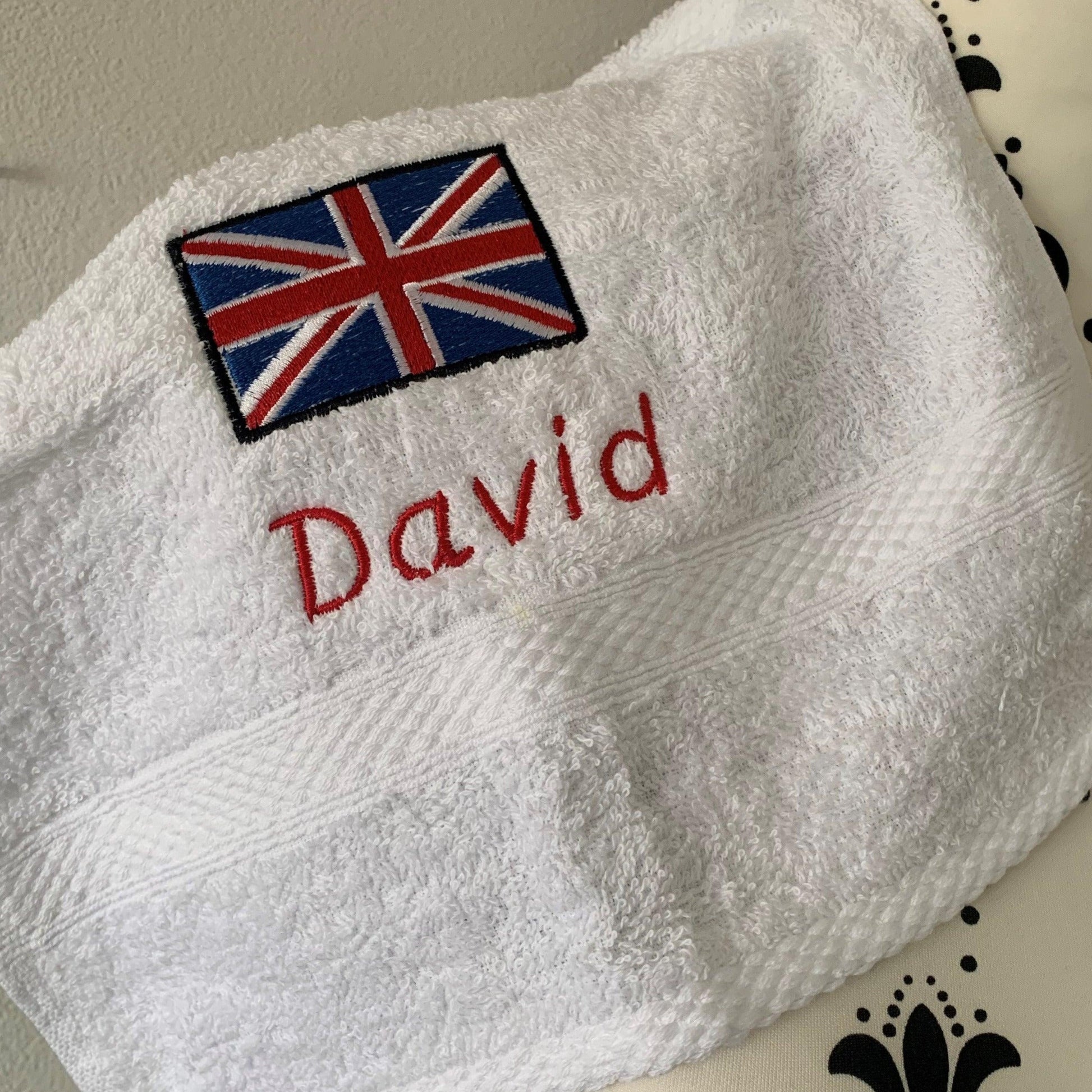 Union Jack Flag Towels - Personalised - Cool Beans Embroidery & Personalisation