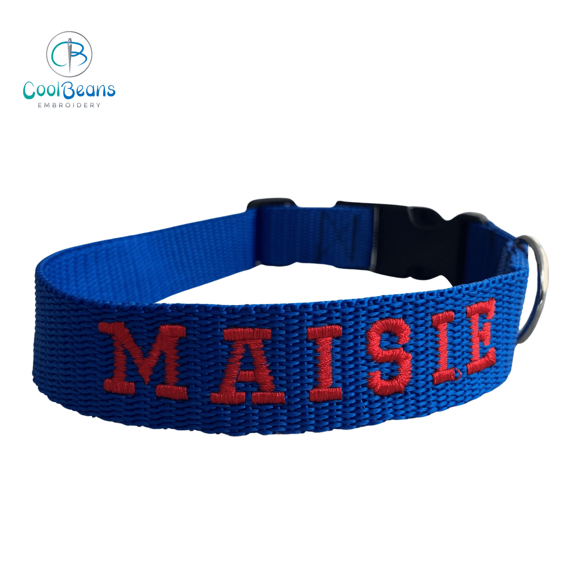 Dog Collar - Webbing - Handcrafted - Personalised - 25mm - Cool Beans Embroidery & Personalisation