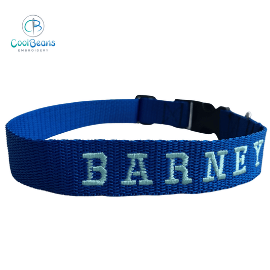 Dog Collar - Webbing - Handcrafted - Personalised - 25mm - Cool Beans Embroidery & Personalisation